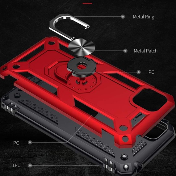Huawei Y5P CaseUp Magnetic Ring Holder Kılıf Kırmızı 4